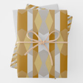 Modern Geometrisch Goud en Grijs Inpakpapier Vel (In situ)