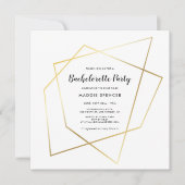 Modern geometrisch goud lijst Bachelorette Party Kaart (Voorkant)
