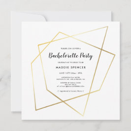 Modern geometrisch goud lijst Bachelorette Party Kaart