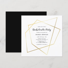 Modern geometrisch goud lijst Bachelorette Party Kaart
