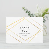 Modern geometrisch goud lijst Dank u kaart (Staand voorkant)