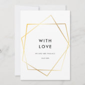 Modern geometrisch goud lijst Dank u kaart (Voorkant)