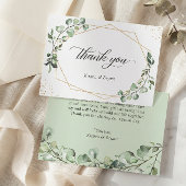 Modern geometrisch goud Lijst eucalyptus bruiloft Bedankkaart