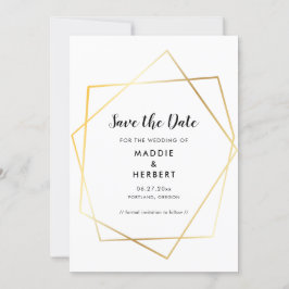 Modern geometrisch goud lijst save the date