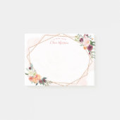 Modern Geometrisch Goud Lijst Waterverf Bloemen Post-it® Notes (Voorkant)