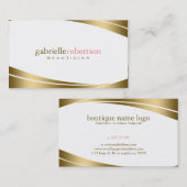 Modern Geometrisch Goud & Wit Visitekaartje (Voorkant / Achterkant)