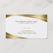 Modern Geometrisch Goud & Wit Visitekaartje (Achterkant)