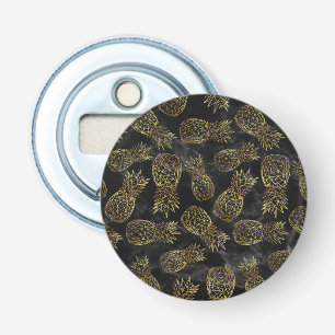 Modern geometrisch gouden ananassenontwerp button flesopener