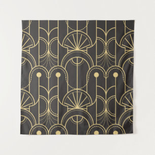 Modern geometrisch: gouden lijnen wandkleed
