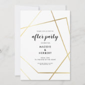Modern geometrisch gouden lijst bruiloft na feest kaart (Voorkant)