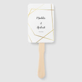 Modern geometrisch gouden lijst bruiloft programma handwaaier (Voorkant)