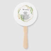 Modern Geometrisch gouden lijst laat bloemig achte Handwaaier (Achterkant)