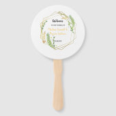 Modern Geometrisch gouden lijst laat bloemig achte Handwaaier (Voorkant)