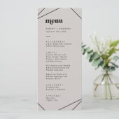 Modern geometrisch | Gray Weddenrenmenu Menu (Staand voorkant)