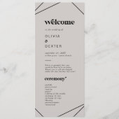 Modern geometrisch | Grey Wedding Program Programmakaart (Voorkant)
