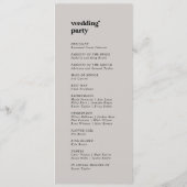 Modern geometrisch | Grey Wedding Program Programmakaart (Achterkant)
