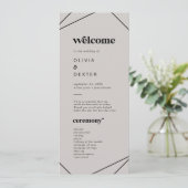Modern geometrisch | Grey Wedding Program Programmakaart (Staand voorkant)