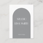Modern geometrisch grijs binnenontwerp visitekaartje (Voorkant)