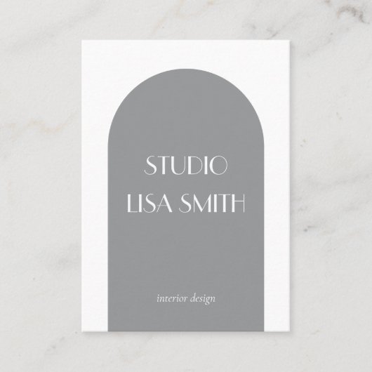 Modern geometrisch grijs binnenontwerp visitekaartje (Voorkant)