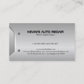 Modern geometrisch grijs metallisch ontwerp visitekaartje (Achterkant)