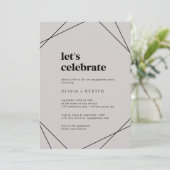 Modern geometrisch | Grijze Laten we vieren Kaart (Staand voorkant)