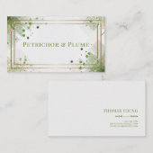 Modern geometrisch groen en gouden Confetti Visitekaartje (Voorkant / Achterkant)