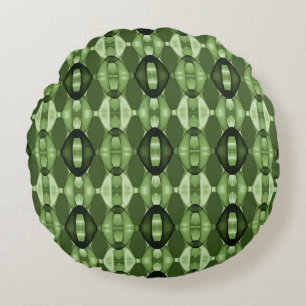 Modern geometrisch groen patroon rond kussen