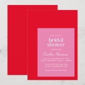 Modern geometrisch helder roze Vrijgezellenfeest Kaart (Voorkant / Achterkant)