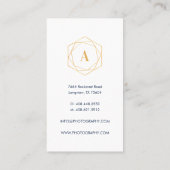 Modern geometrisch hexagonmonogram van minimaal go visitekaartje (Achterkant)