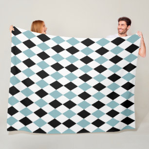 Modern geometrisch in blauw en zwart Elegant Fleece Deken