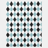 Modern geometrisch in blauw en zwart Elegant Fleece Deken (Voorkant)