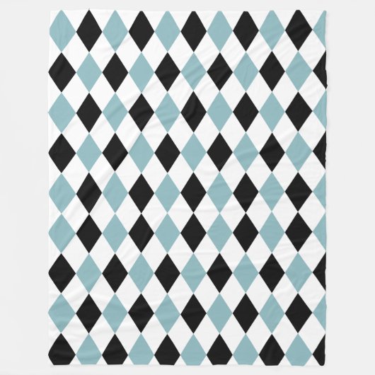 Modern geometrisch in blauw en zwart Elegant Fleece Deken (Voorkant)