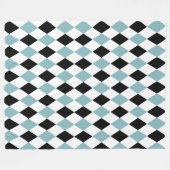 Modern geometrisch in blauw en zwart Elegant Fleece Deken (Voorkant (Horizontaal))