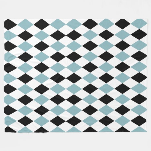 Modern geometrisch in blauw en zwart Elegant Fleece Deken (Voorkant (Horizontaal))