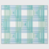 Modern geometrisch inpakpapier – blauw en groen (Vlak)