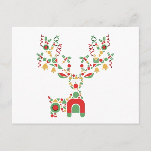 Modern geometrisch kerstrendier | feestelijk briefkaart (Voorkant)