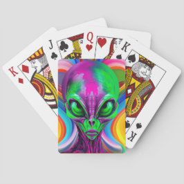 Modern Geometrisch Kleurrijk Alien Pokerkaarten