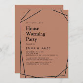 Modern geometrisch | Koper Housewarming Party Kaart (Voorkant / Achterkant)