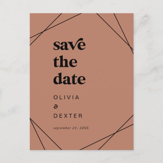 Modern geometrisch | Koper slaat de datum op Uitnodiging Briefkaart (Voorkant)