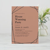 Modern Geometrisch | Koperen Housewarming Feest Kaart (Staand voorkant)
