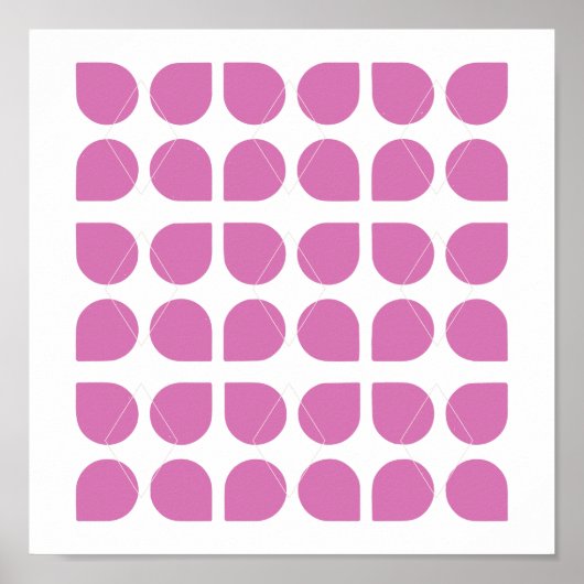 Modern Geometrisch Kunstpatroonontwerp in Violet Poster (Voorkant)