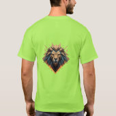 Modern geometrisch leeuwenontwerp t-shirt (Achterkant)