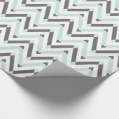 Modern Geometrisch Lichtblauw Grijs Wit Chevron Cadeaupapier (Hoek)