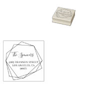 Modern Geometrisch Lijst Achternaam Retouradres Rubberstempel (Gestempeld)