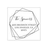 Modern Geometrisch Lijst Achternaam Retouradres Rubberstempel (Afrduk)