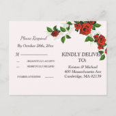 Modern Geometrisch Lijst Natuur Rode Bloemen RSVP Uitnodiging Briefkaart (Achterkant)