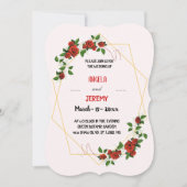 Modern Geometrisch Lijst Natuur Rood Bloemen Bruil Kaart (Voorkant)