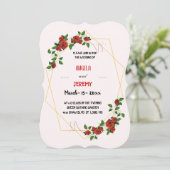 Modern Geometrisch Lijst Natuur Rood Bloemen Bruil Kaart (Staand voorkant)