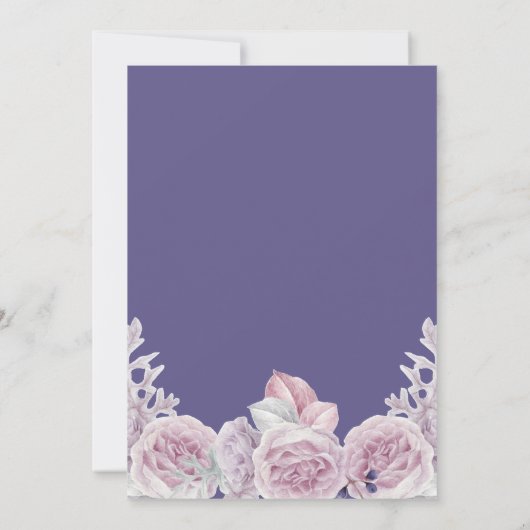 Modern Geometrisch Lijst paars Floral Afstuderen Kaart (Achterkant)