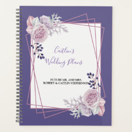 Modern Geometrisch Lijst paarse Huwelijksplanner Planner